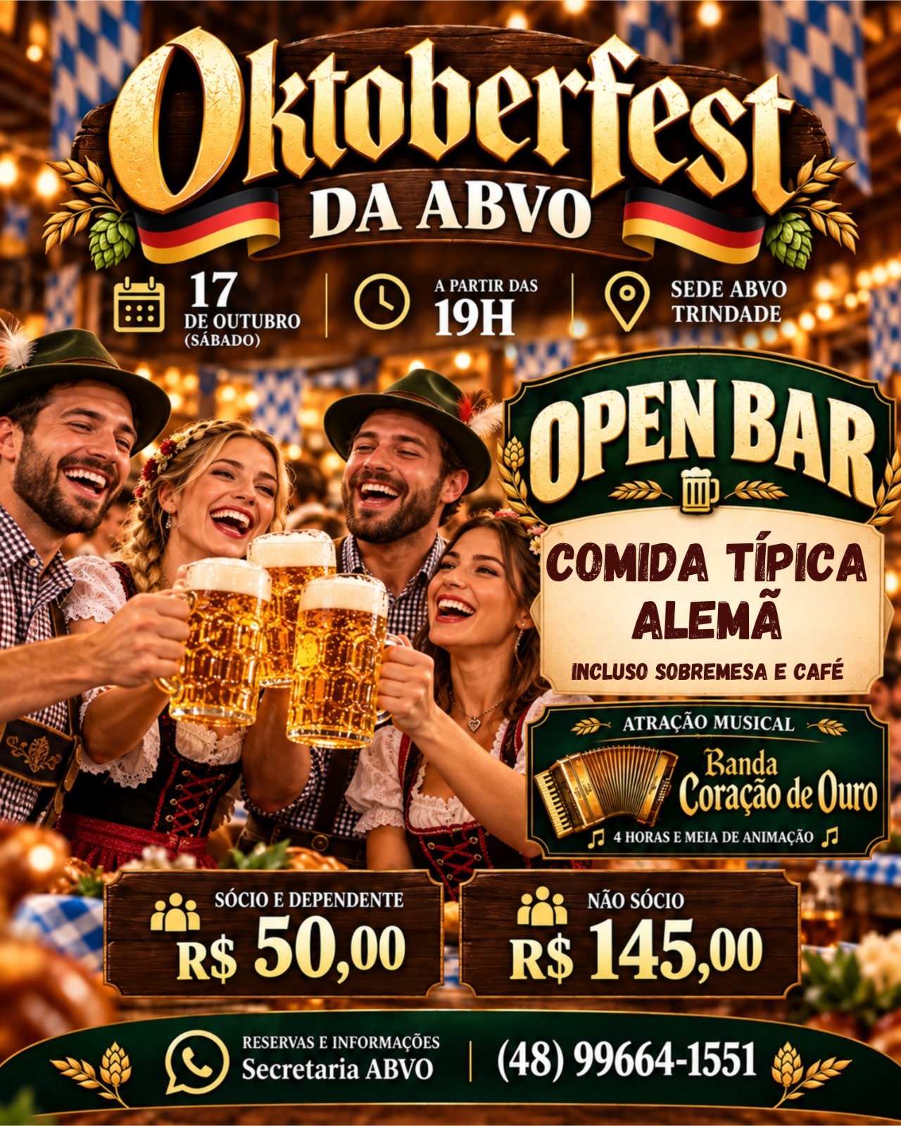 Oktoberfest da ABVO: Tradição, Open Bar e Música ao Vivo