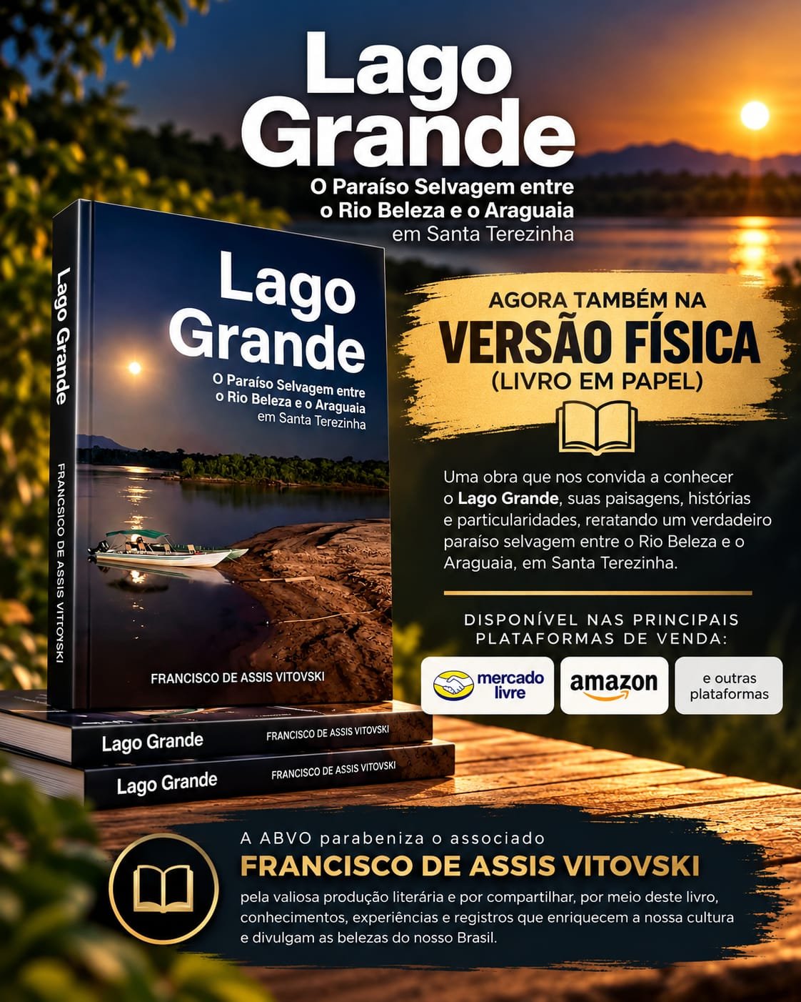 Livro "Lago Grande", do associado Francisco de Assis Vitovski, ganha versão física